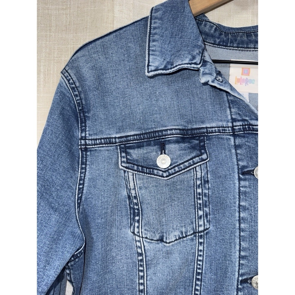 LULAROE Jaxon Jean Jacket Women's XL Embroidered Southwestern Denim Pockets - Picture 9 of 9